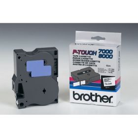 Image du produit pour Brother TX241 P-Touch noire sur blanc 18mm x 15m pour P-Touch