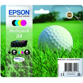 Image du produit pour Epson C13T34664010 - 34 Cartouche d'encre multi pack Bk,C,M,Y 6,1ml + 3x4,2ml UE4 pour Epson WF-3720