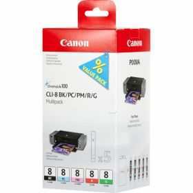 Image du produit pour Canon CLI-8 - 0620B027 Pack 5 cartouches Bk,PC,PM,R,G