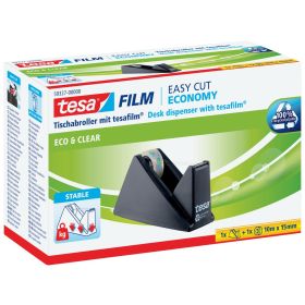 Image du produit pour TESA Dérouleur de table , Easy Cut, ecoLogo®, noir, y compris 1 rouleau de tesafilm® Eco & Clear, 10m : 15mm