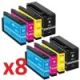 Image du produit pour Pack 8X cartouche compatible HP X4E14AE / 934XL - CMYK - 3475 pages