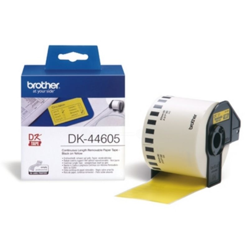 Brother DK-44605 DirectLabel Étiquettes jaune Papier 62mm x 30,48m pour Brother P-Touch QL/700/800/Q