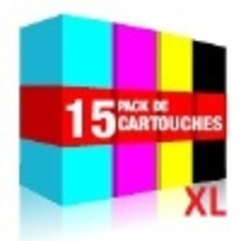 Pack 15X cartouche compatible Canon 4540 B 001 / CLI-526 - CMYK - 12030 pages