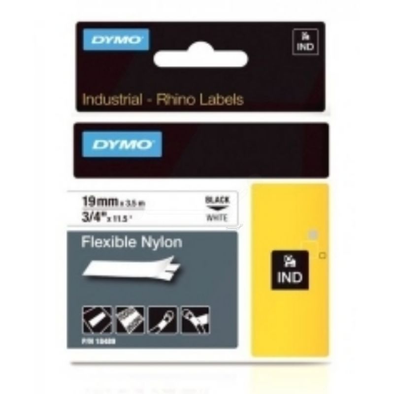 Dymo 18759 - S0718120 Ruban Ruban nylon noire sur blanc 19mm x 3.5m pour ILP 219/Rhino 4200/5000/520