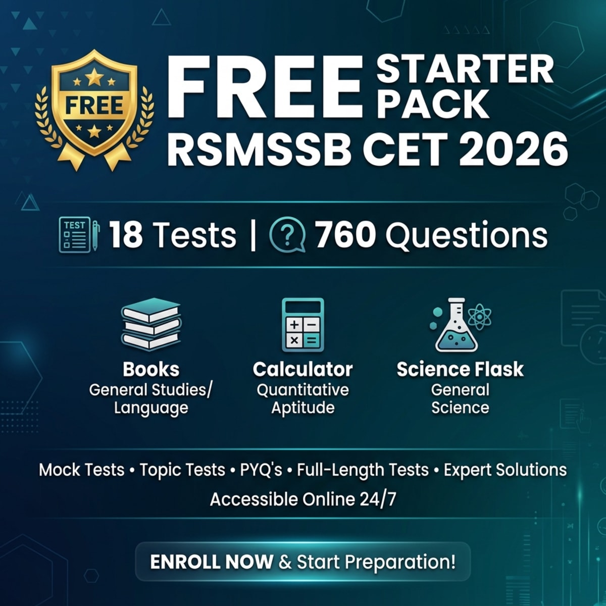 RSMSSB CET 2026 (Sr Sec) Free Starter Pack