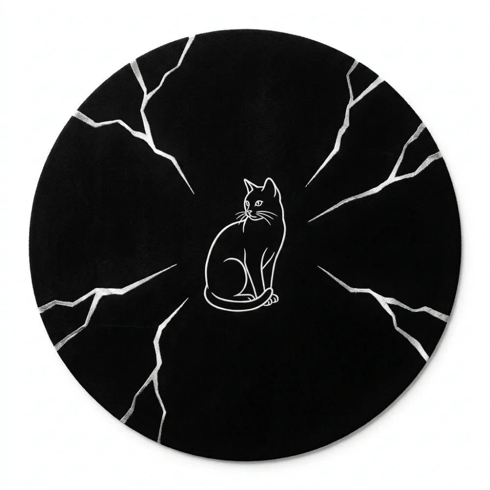 Marjar: The Mystic Cat Round Rug