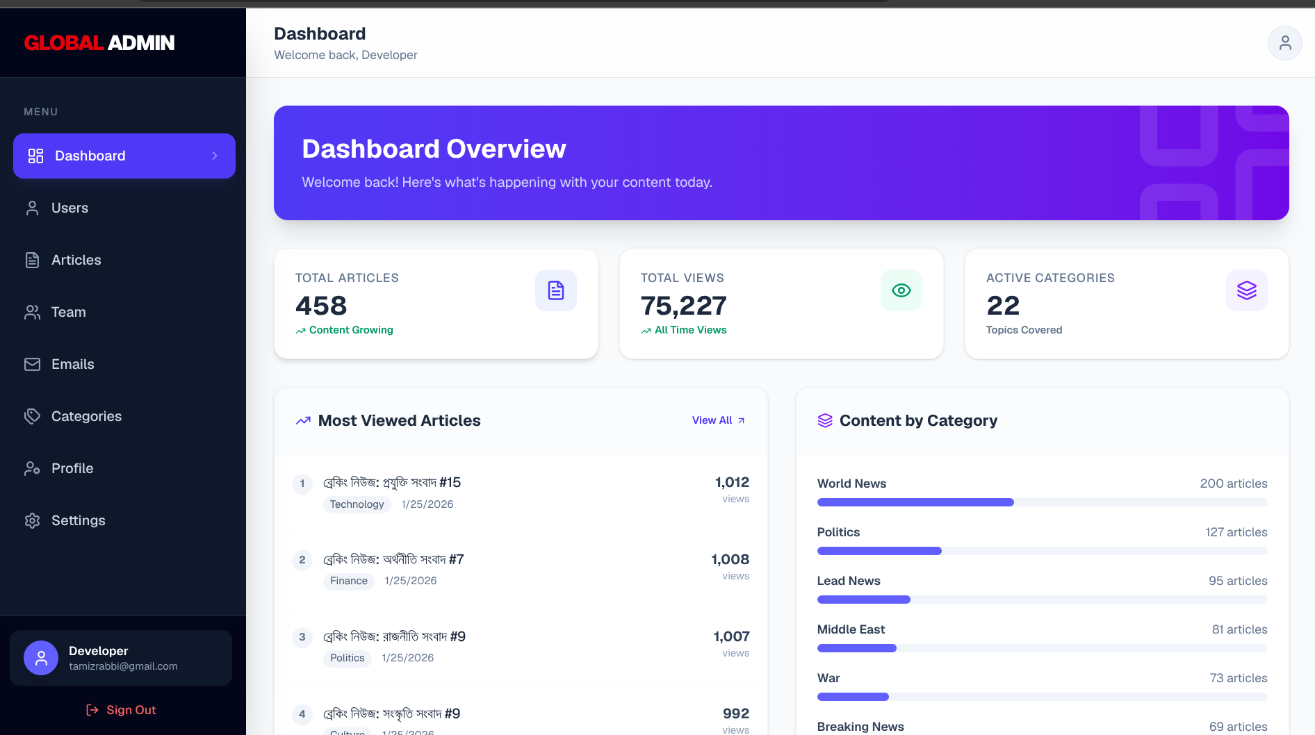 Multilingual News Platform & CMS screenshot 3