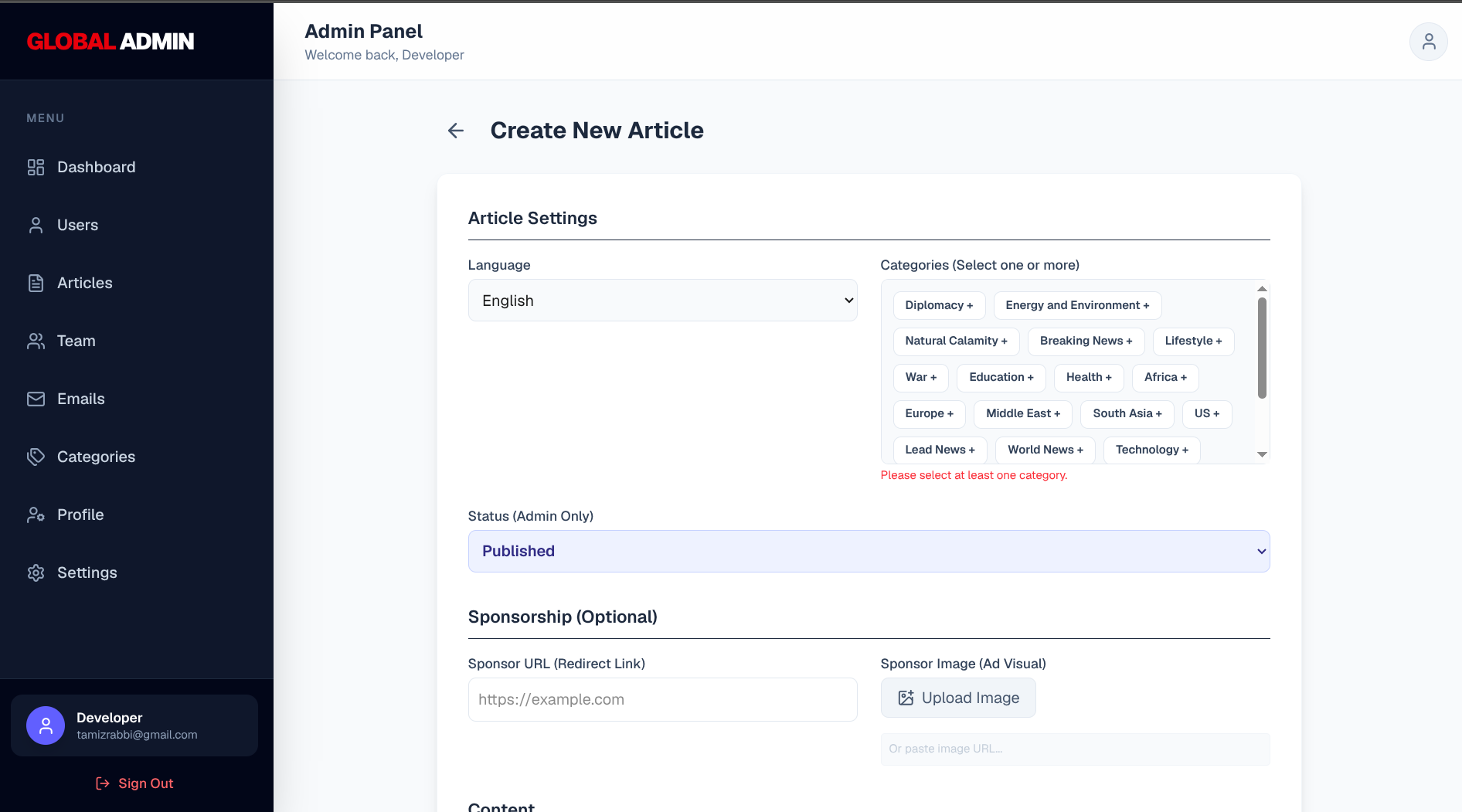 Multilingual News Platform & CMS screenshot 5
