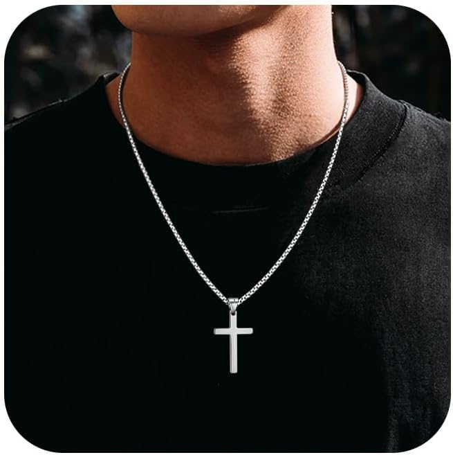 Collier Croix Homme Acier