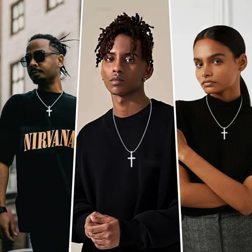 Vue 5 de Collier Croix Homme Acier