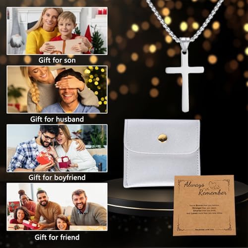 Vue 7 de Collier Croix Homme Acier