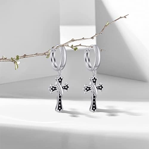 Vue 4 de Boucles Doreilles Croix Creoles