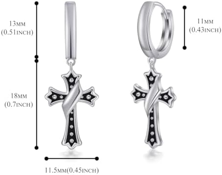 Vue 6 de Boucles Doreilles Croix Creoles