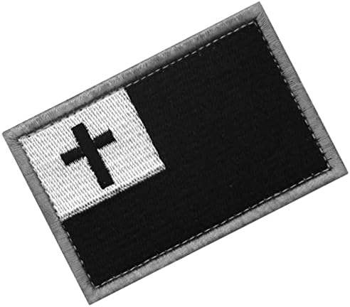 Vue 4 de Drapeau Chretien Brode Crochet