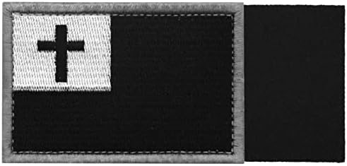 Vue 5 de Drapeau Chretien Brode Crochet