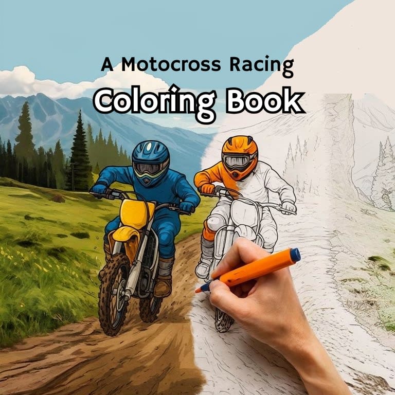 Motocross Coloring Book