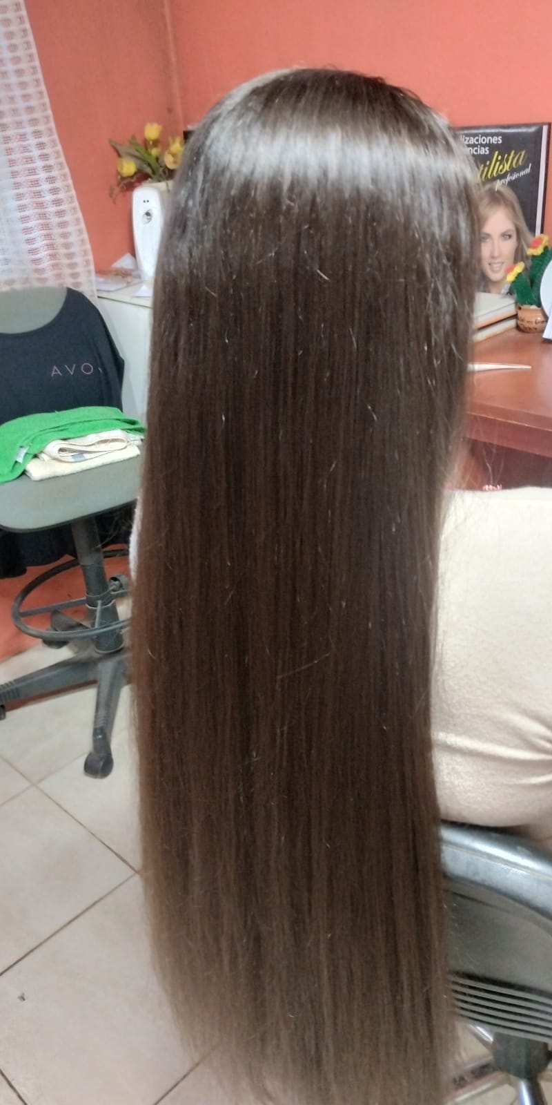 Alisado con keratina en cabello extra largo