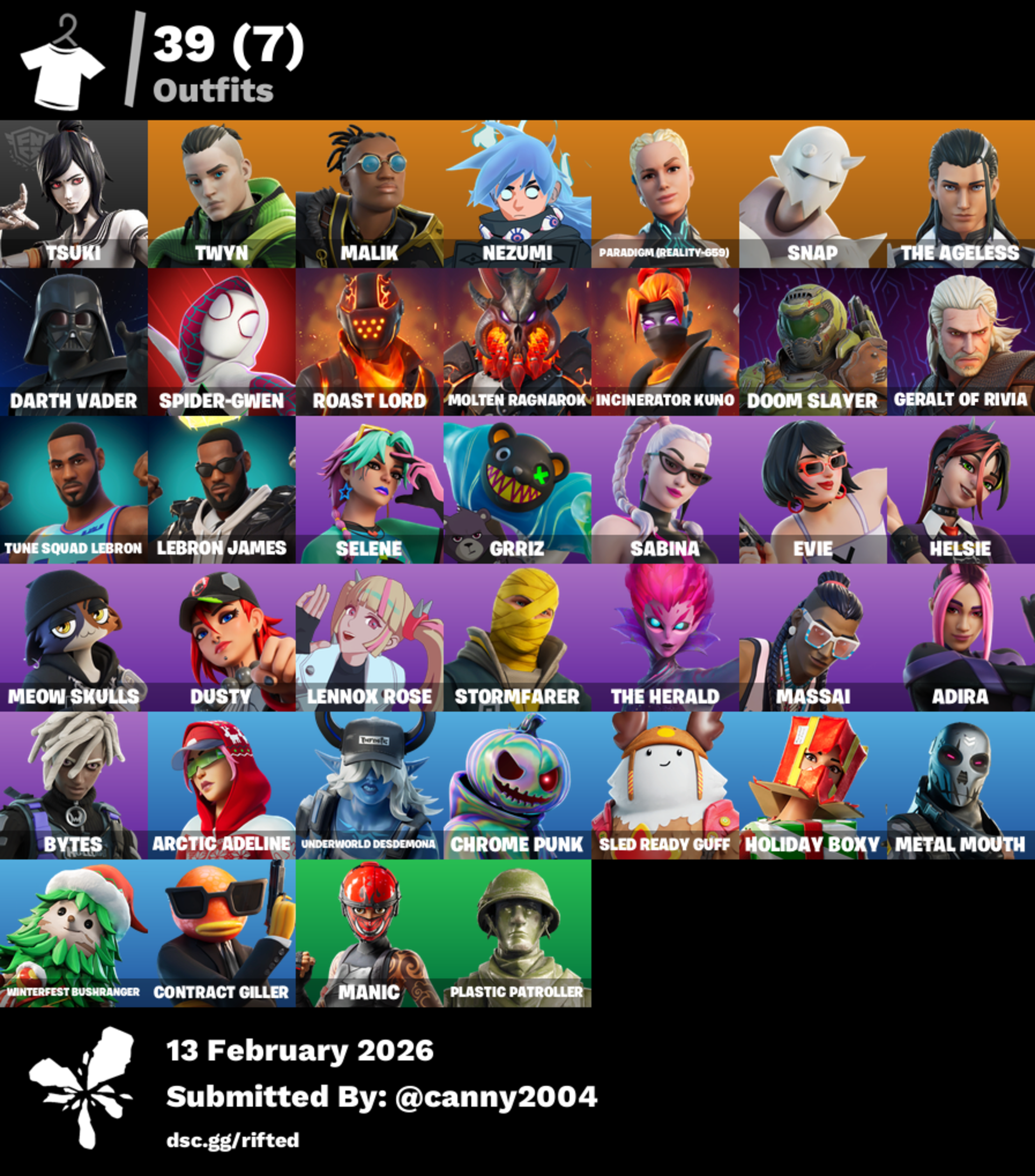 PC, XBOX, PSN 39 Skins | GG Crowned | 300VB