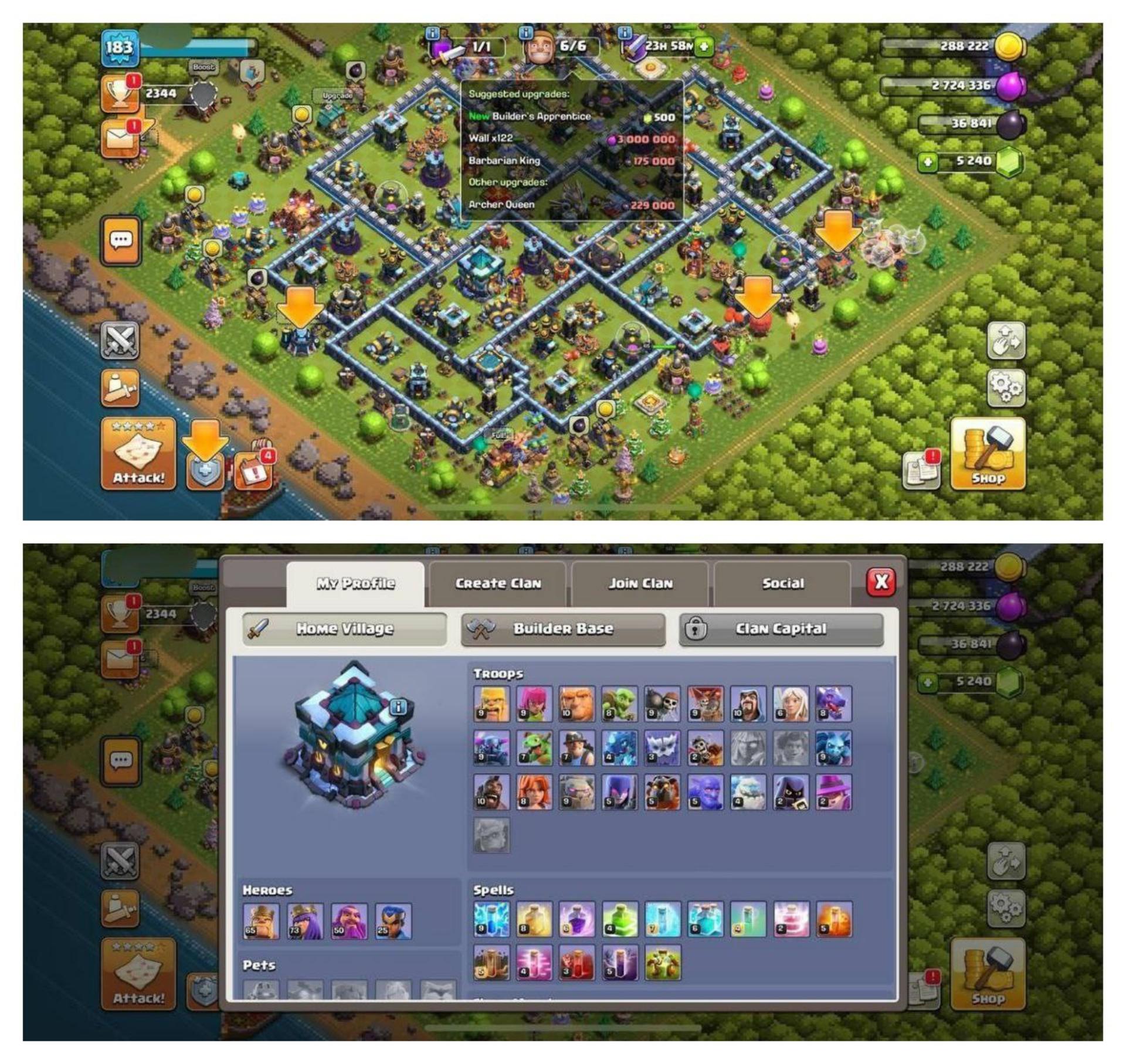 {CRAZY ACCOUNT} TH13 ALMOST MAX ⚡️1391 CWL MEDALS ⚡️XP-183⚡️HERO 65-73-50-25⚡️FREE NAME CHANGE ⚡️