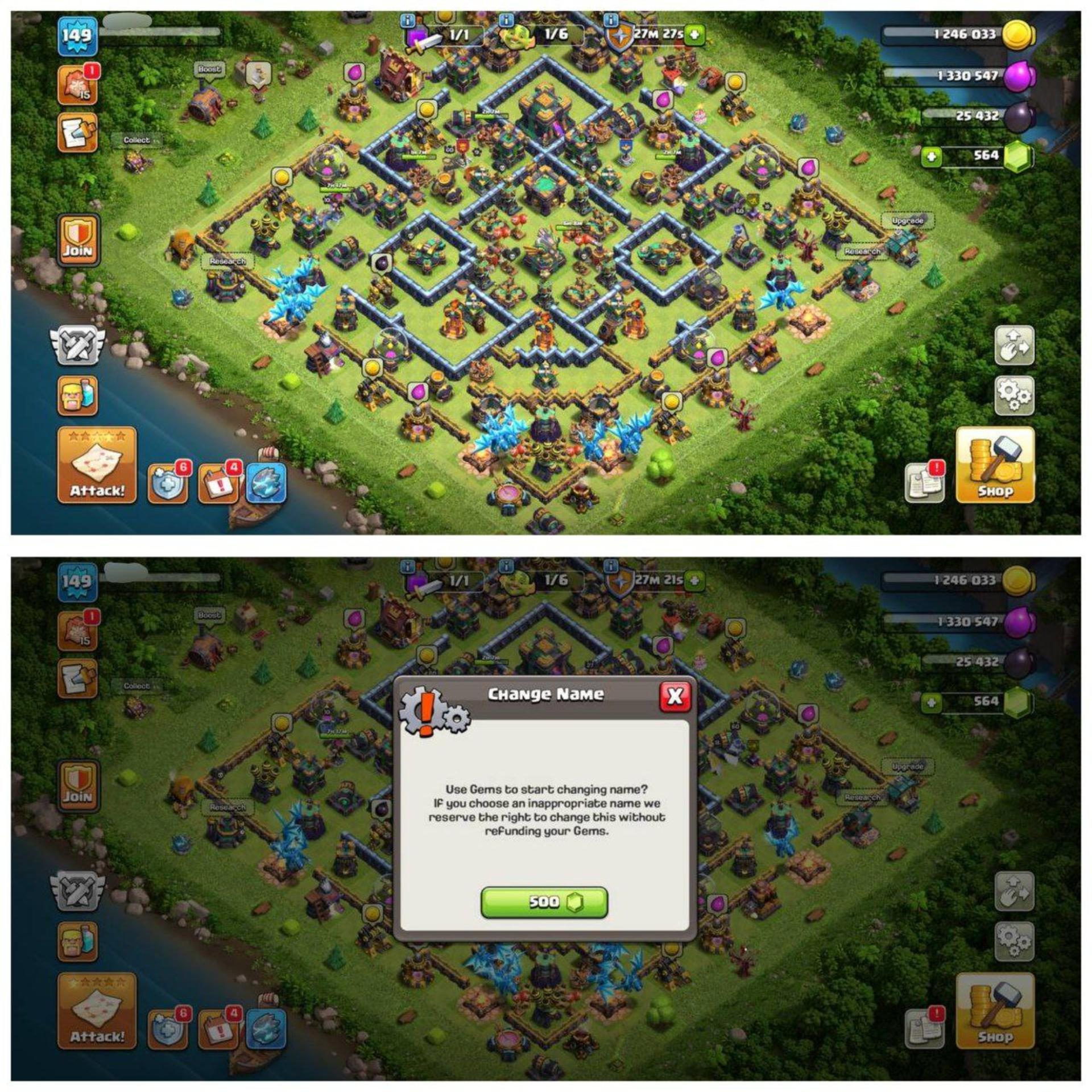 {70% DISCOUNT} TH14 SEMI MAX ID⚡️3 EPIC EQUIPMENT⚡️XP-149⚡️HERO 60-60-29-47-27⚡️500 GEMS NAME CHANGE
