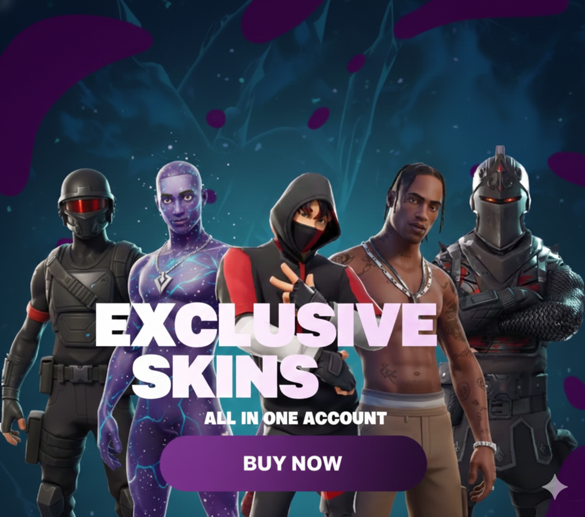 {PSN/XBOX/PC} 50-100 Skins Chance for Travis scott , Black knight , Ikonik , Take the L