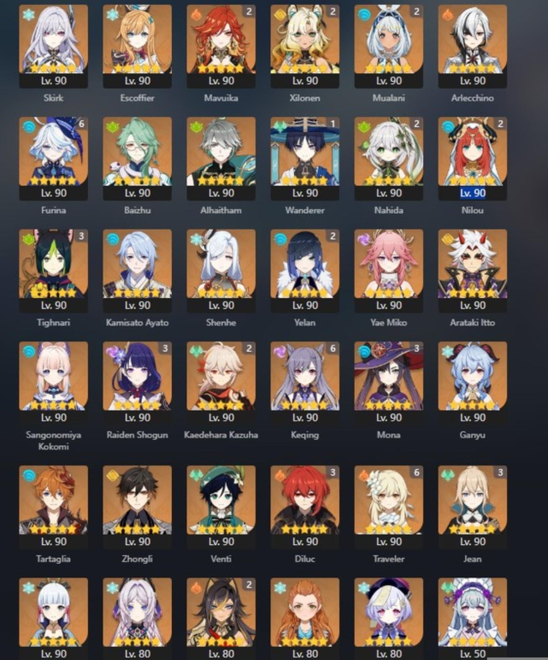 100+ Legendaries C6 Furina Personal Account from the release of the game 10