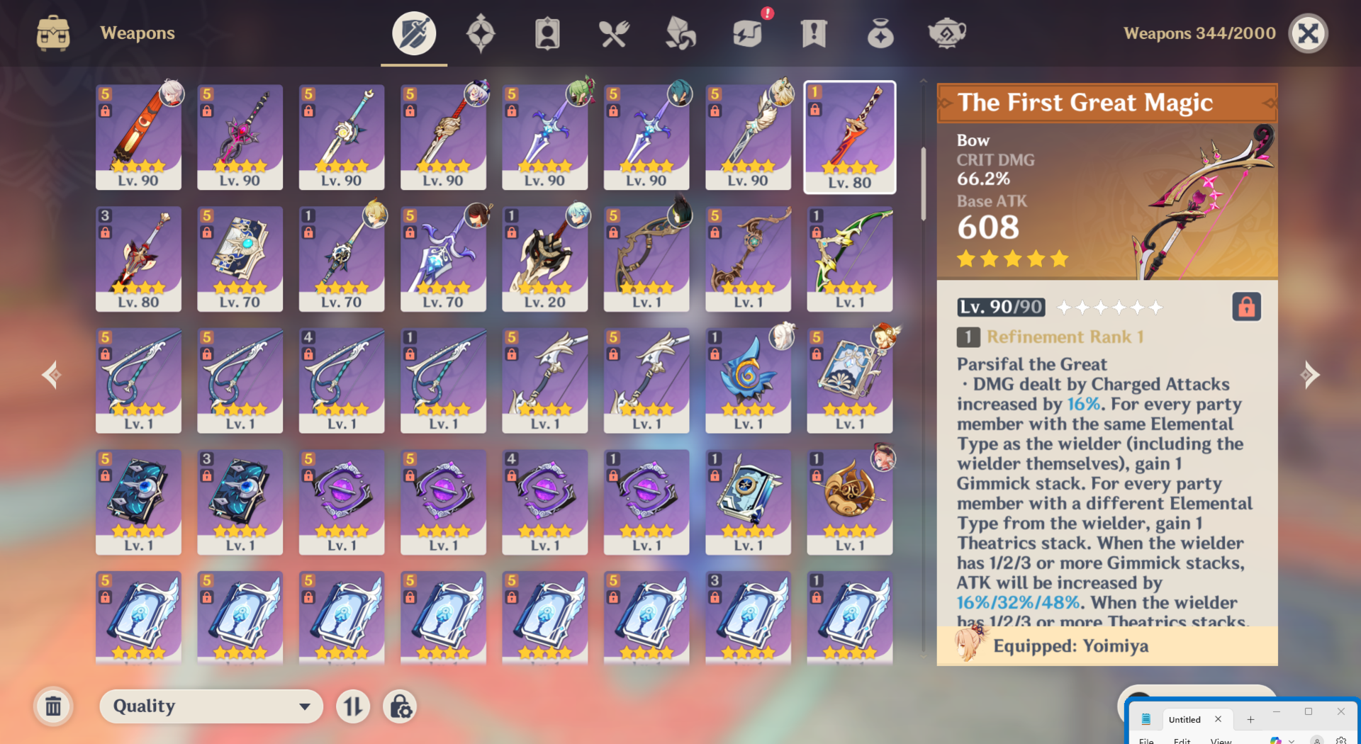 AR60 92 Five Star Chara 47 Five Star Weapon 8xC6 Furina Yelan Hu Tao Zhongli Chi