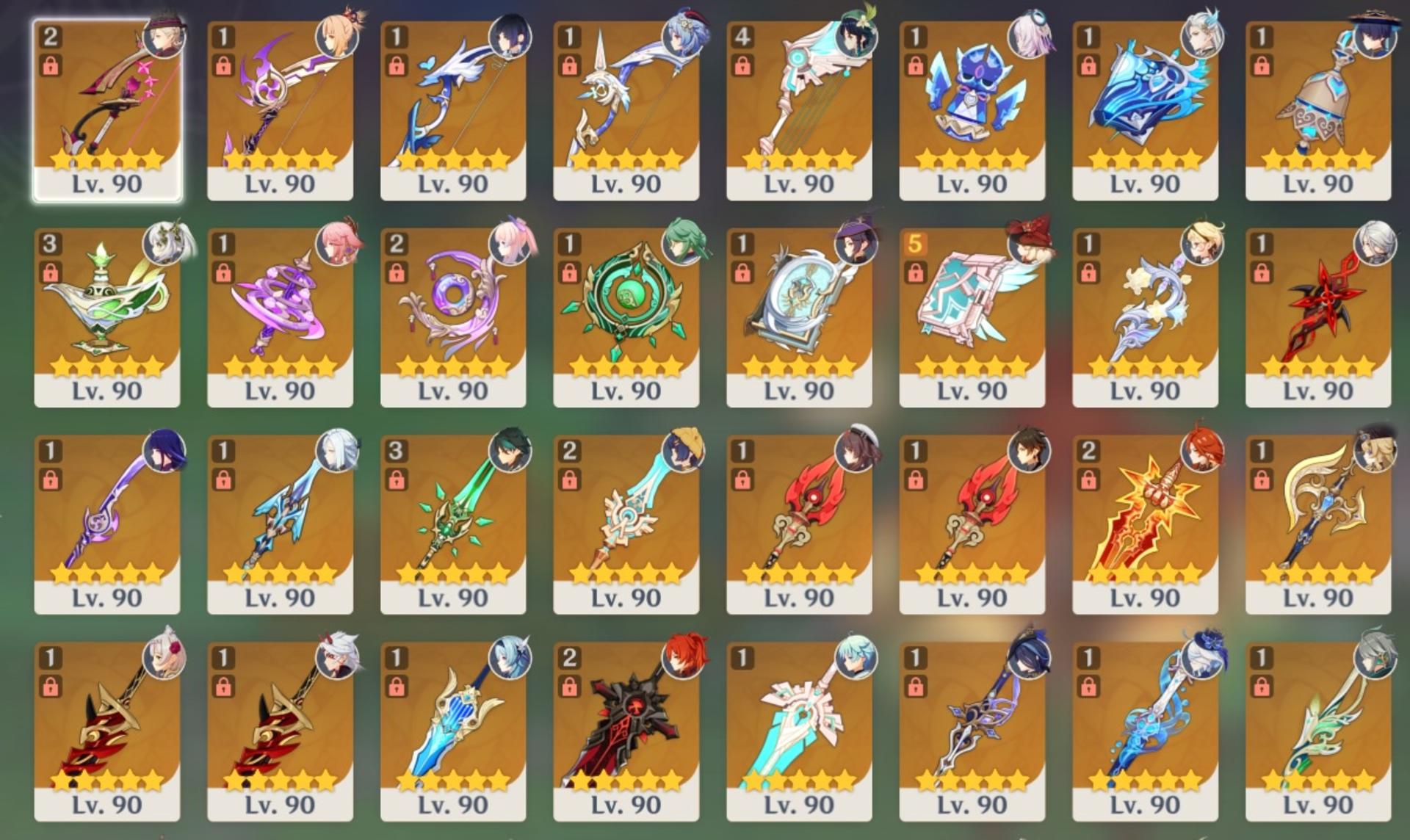 Collector Account 154 Five Stars Complete Gliders, Event Weapons Gadgets Day 1 A