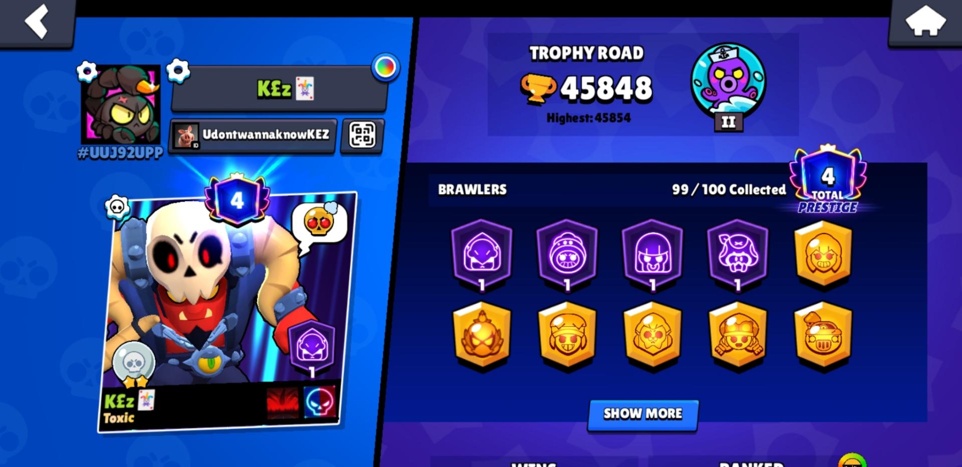 46K Trophies | ALL Brawlers | 37 Maxed | 26 Hypercharge | High-End Account