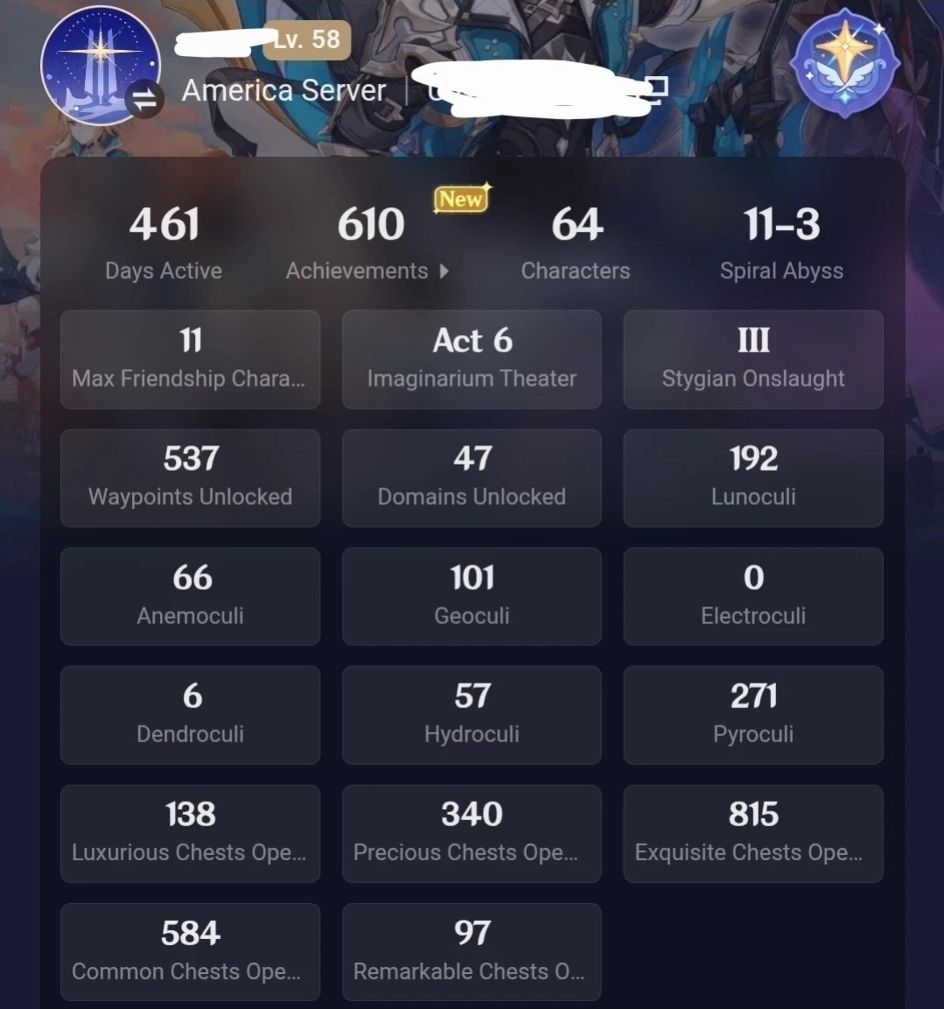 Genshin Impact Top1% Neuvillette C1 15 5star Characters AR58 And 5 5star Weapons