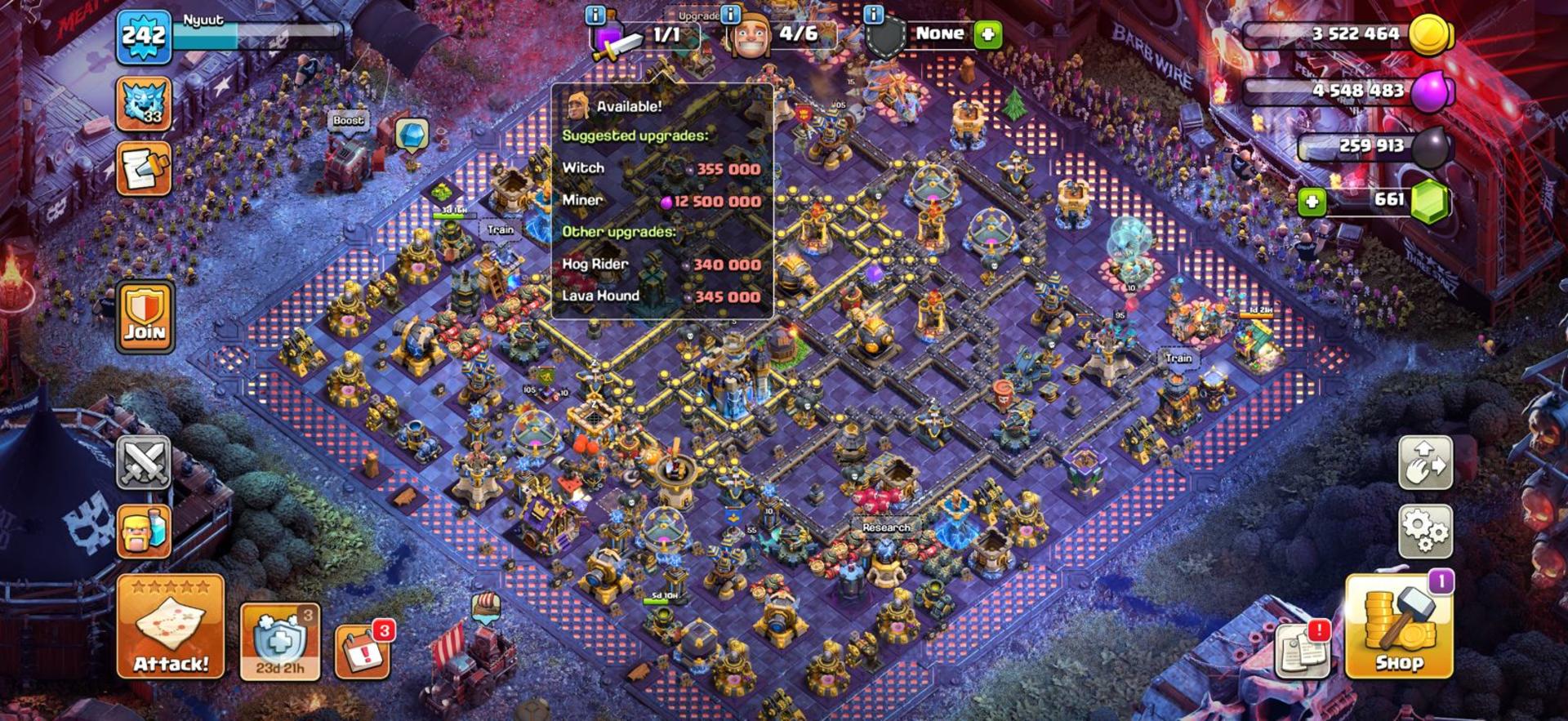 BEST SELLER TH18 ALLMAXED TROOPS ALLMAXED EQUIPMENT EPIC MAXED NIGHT MODE ALLMAX