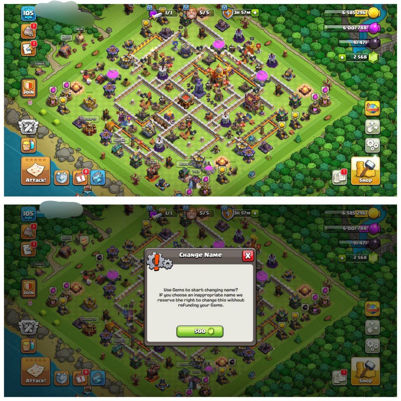 {75% DISCOUNT} TH16 RUSH ID⚡️7 EPIC EQUIPMENT⚡️XP-105⚡️HERO 23-22-1-6-4⚡️500 GEMS NAME CHANGE⚡️