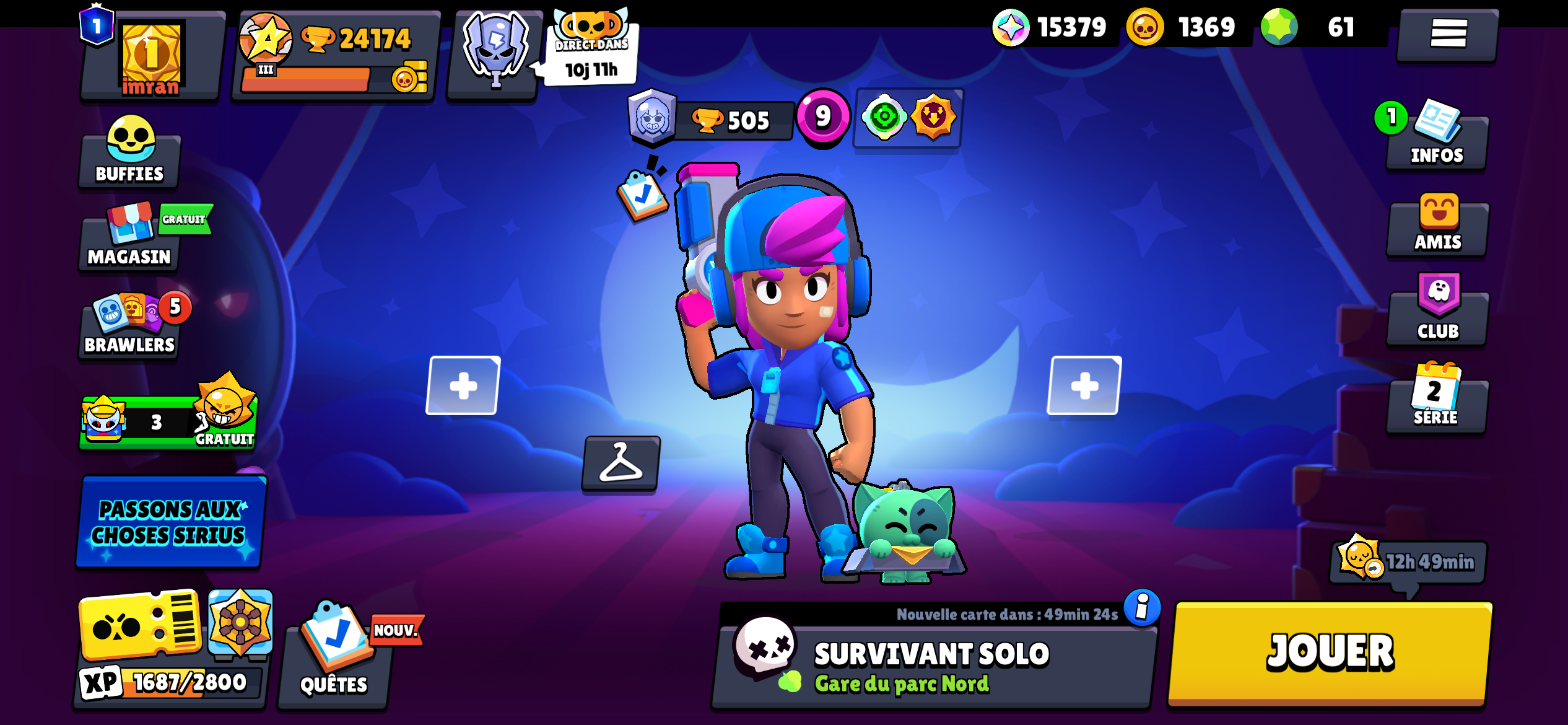 Account with Shelly star and lots of skins+ clash royale Account 2