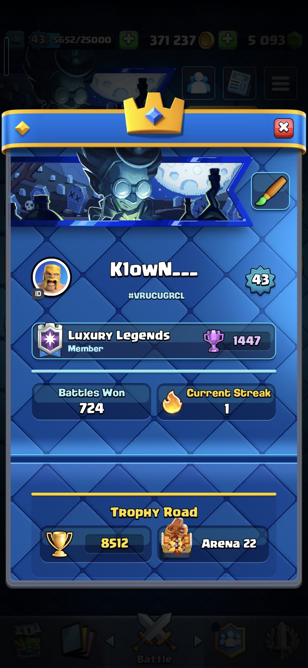 8500 Trophies | 5k Gems | And much more 2