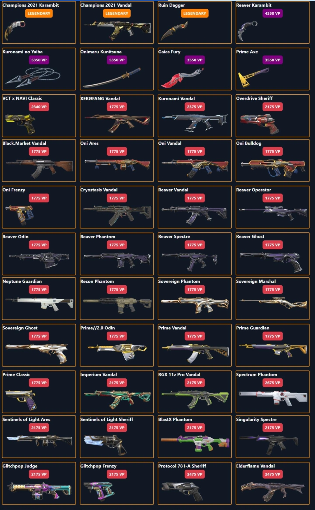 AP Ascendant 2 193 Skin Champions 2021 Karambit Champions 2021 Vandal Reaver