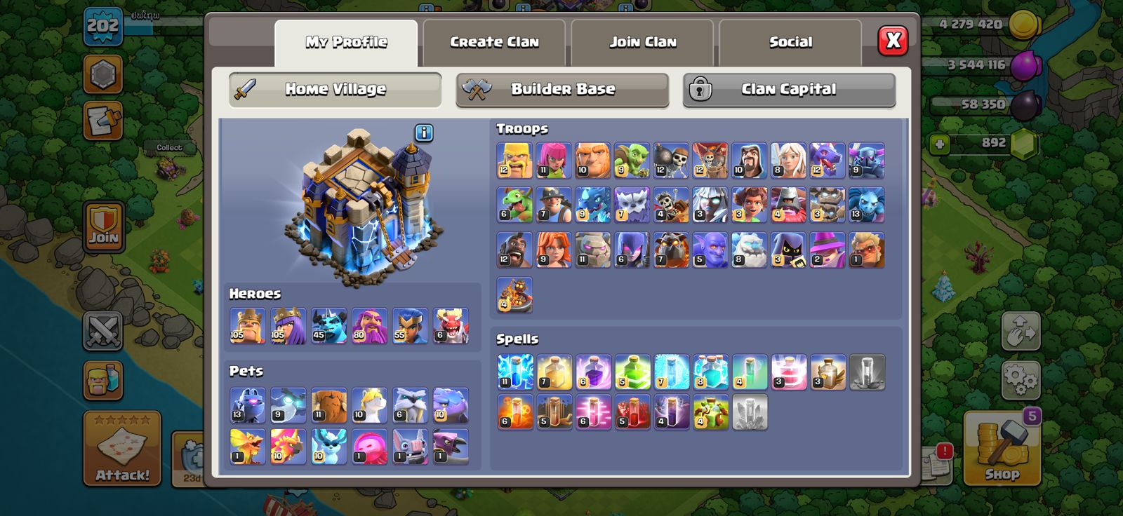 BIG DISCOUNT TH18 GOOD WALL 4 HEROES MAXED FULL CHEAP PRICE 2