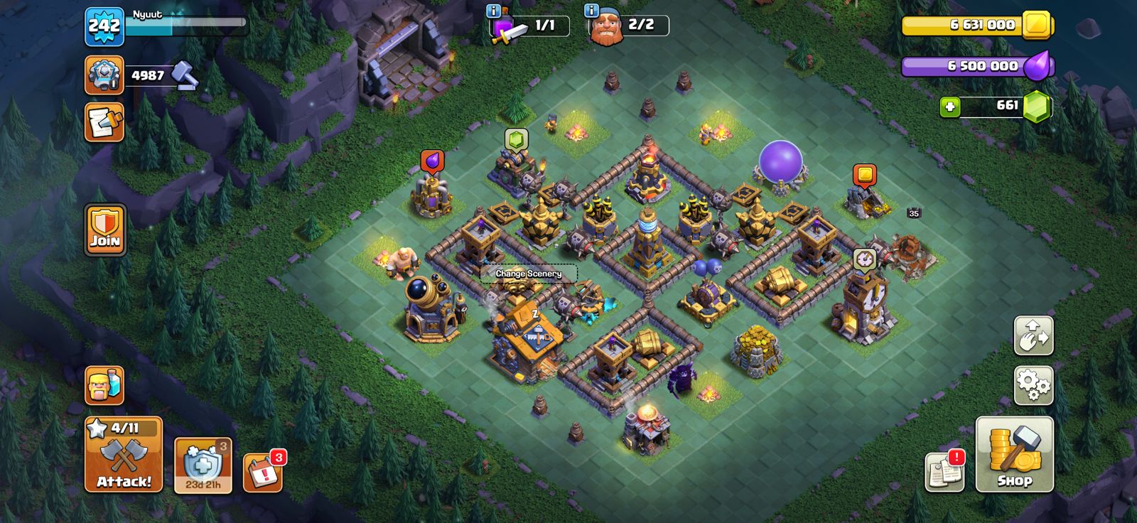 BEST SELLER TH18 ALLMAXED TROOPS ALLMAXED EQUIPMENT EPIC MAXED NIGHT MODE ALLMAX 5
