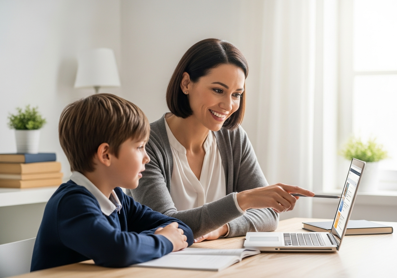 Tutor working with a student