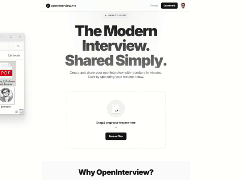 Resume upload preview
