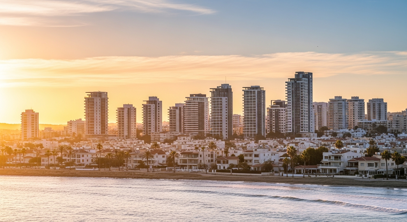 Cyprus coastal skyline illustrating policy pressure in residential real estate markets