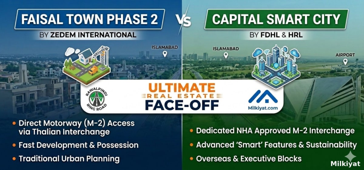 Faisal Town Phase 2 vs Capital Smart City: The Ultimate Real Estate Face-Off