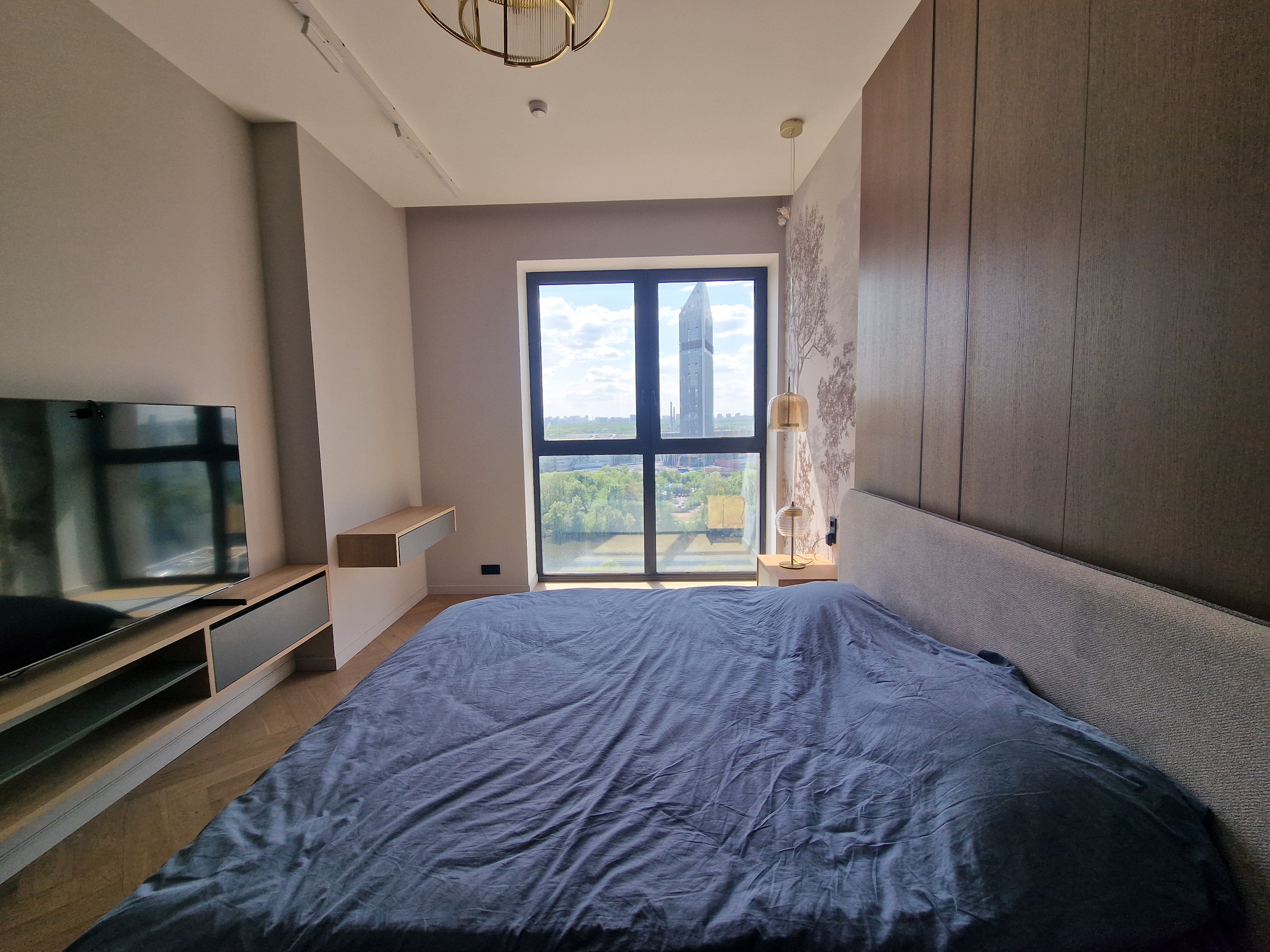 Спальня — синий текстиль