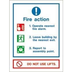 Fire action notice (do not use lift)