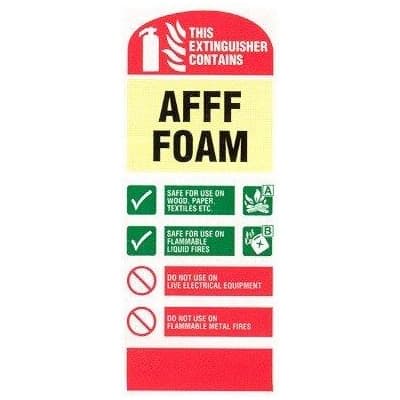 Foam extinguisher ID sign