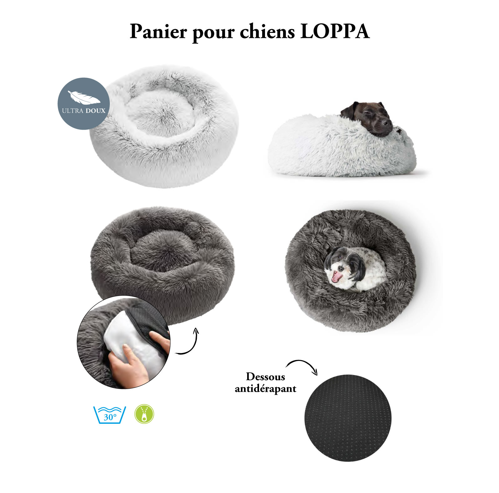 Couchage pour chiens et chats Loppa (anthracite) HUNTER