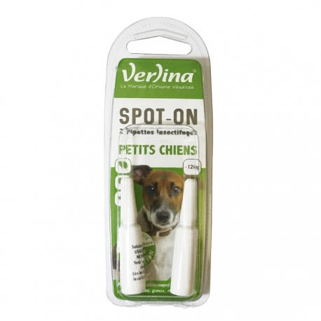 Spot-On (2 pipettes insectifuges) Petits Chiens 2 x 1 ml VERLINA