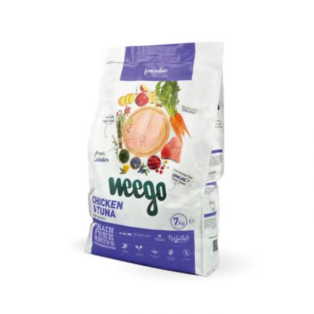 Weego - Croquettes sans céréales pour chat adulte au poulet frais et thon 7kg (Prix/kg 7.36)