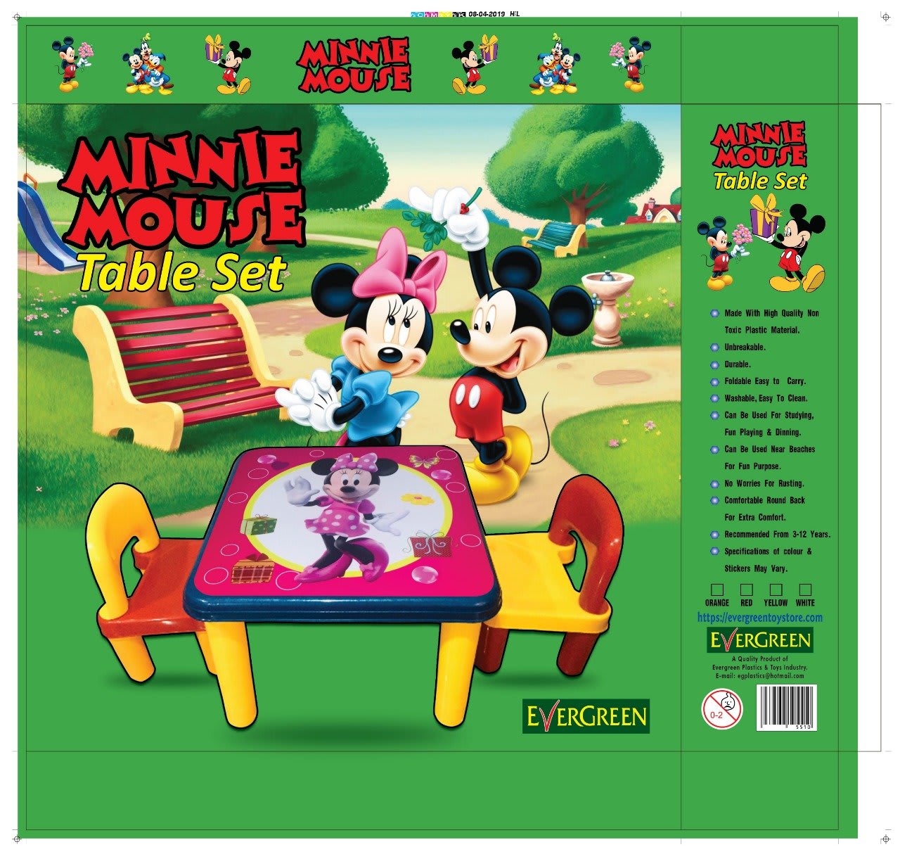 Minnie Mouse Kids Table Chair Set Shrink Pack - Sasta Toy