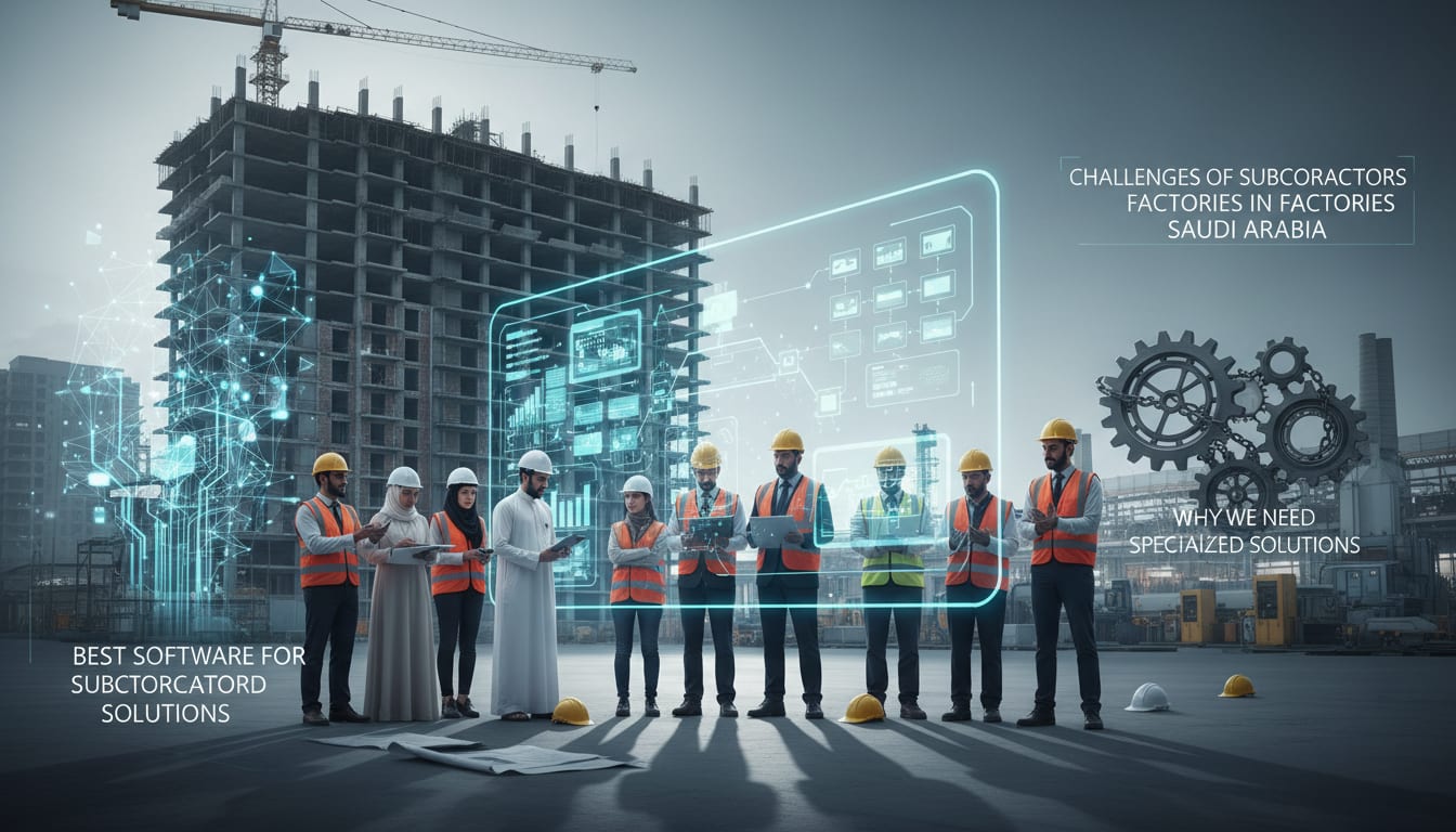أفضل برنامج لمقاولي الباطن في السعودية - مقدمة: تحديات مقاولي الباطن والمصانع في السعودية – لماذا نحتاج حلولاً متخصصة؟