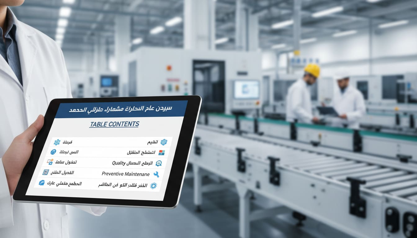 برنامج إدارة الإنتاج للمصانع في السعودية - جدول المحتويات